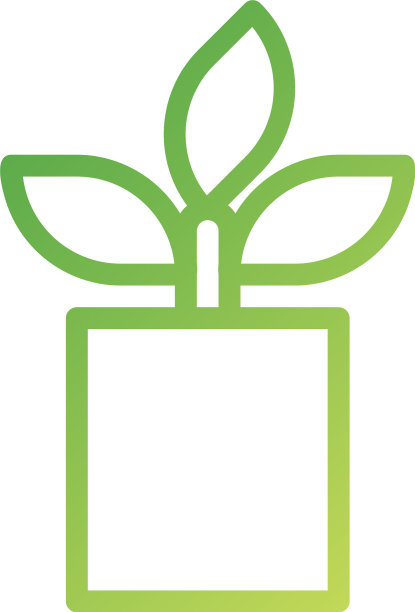 图标植物渐变线条风格像素完美图片下载