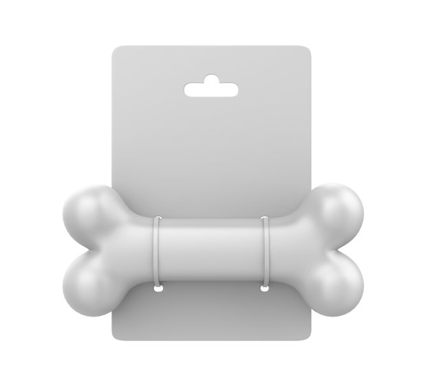 空白狗骨头玩具挂标签包装品牌模型。图片下载