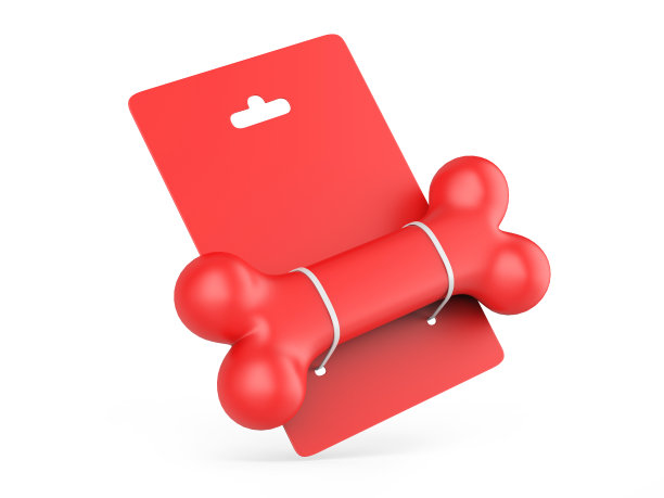 空白狗骨头玩具挂标签包装品牌模型。图片下载