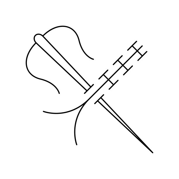 抽象涂鸦元素手绘轮廓针与线素描矢量设计风格孤立在白色背景插图编织，刺绣，缝纫图片下载