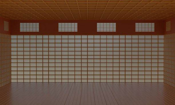 日本室内道场。3 d渲染。图片下载
