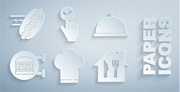 设置厨师帽覆盖托盘食物在线图片下载