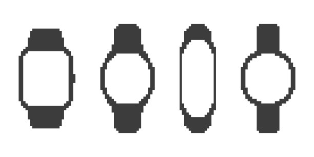 模型的设备。智能手表的像素图像。像素艺术。矢量图图片下载