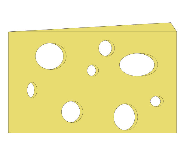 一个有洞的奶酪的图形插图，用作图标，标志或网络装饰图片下载