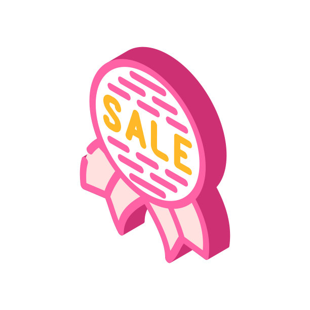 奖牌销售等距图标矢量插图图片下载