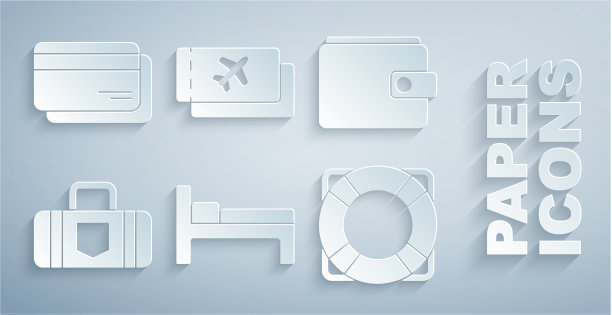 设置床钱包手提箱救生圈航空公司图片下载