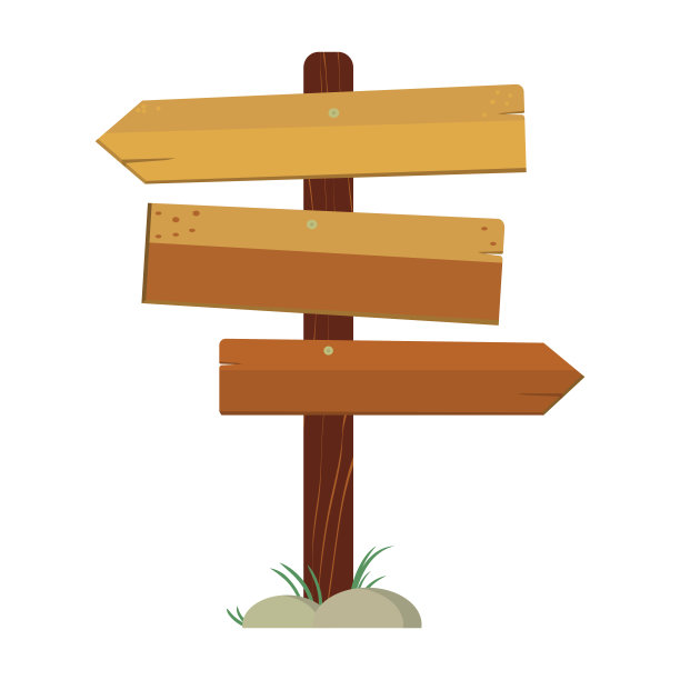 卡通风格的路边标志。矢量平面对象孤立在白色背景。图片下载