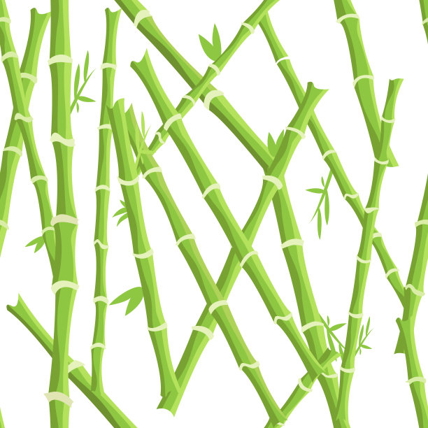 无缝模式。竹向量，平面背景，绿叶墙纸。图片下载
