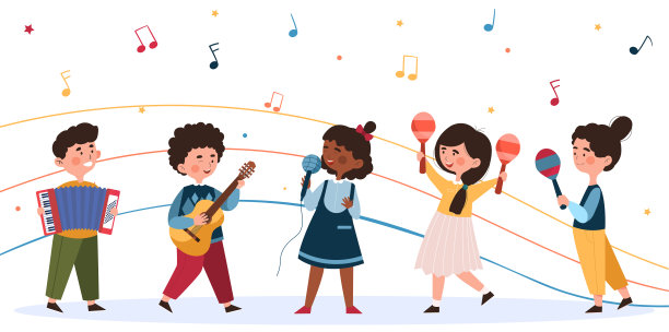 孩子们会唱歌，会玩乐器图片下载