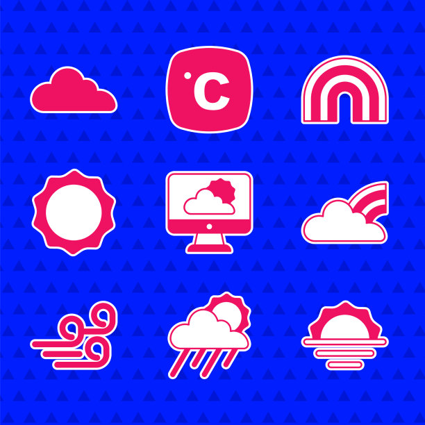 设定天气预报云有雨和太阳图片下载