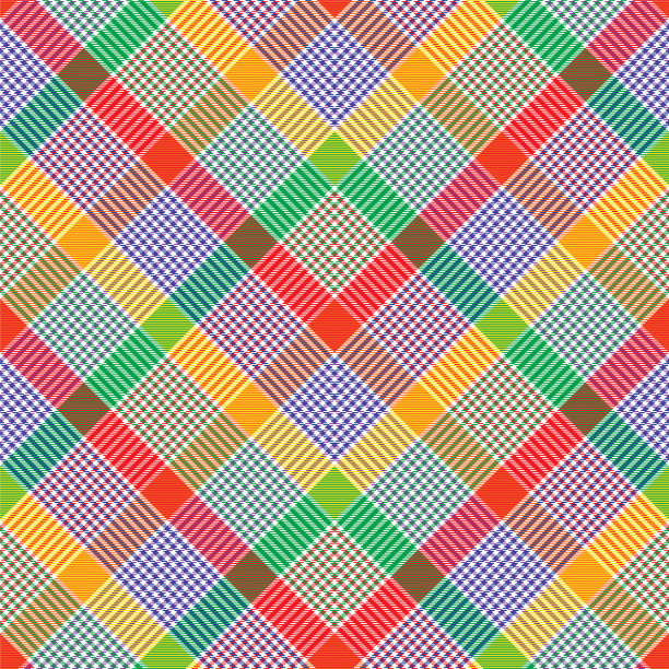彩虹人字形格子花呢纹理无缝图片下载
