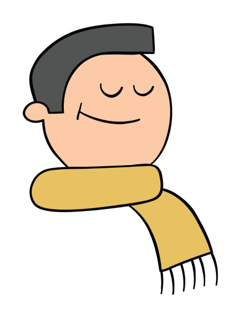 戴着围巾的卡通人图片下载