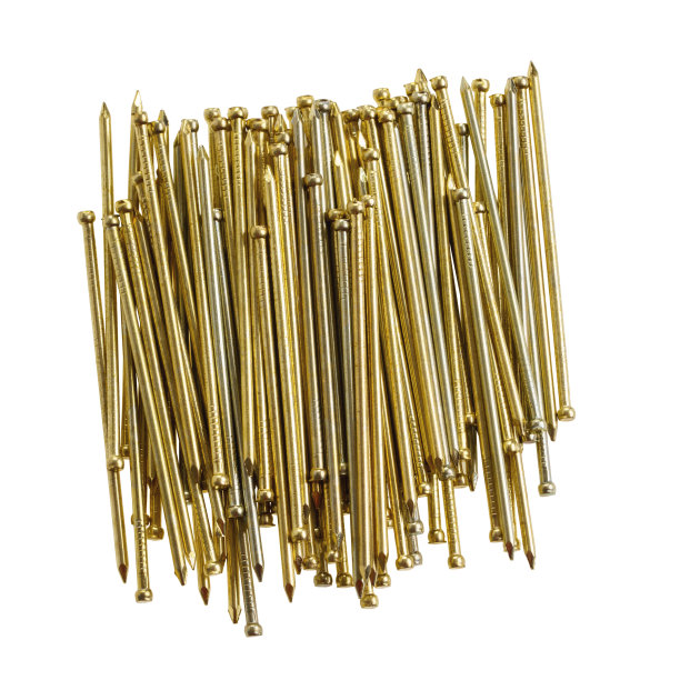 黄铜装饰钉孤立在白色图片下载