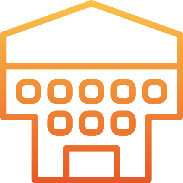 和标志建筑渐变线条风格图标完美图片下载
