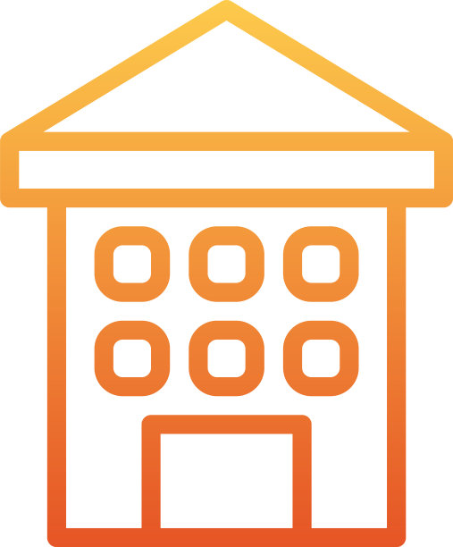 和标志建筑渐变线条风格图标完美图片下载