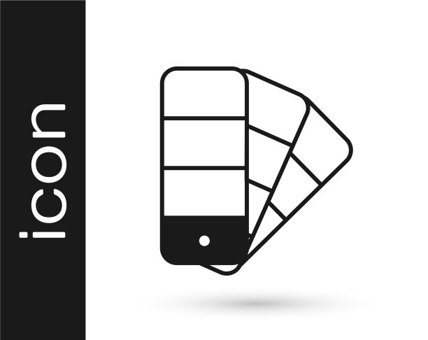 黑色调色板指导图标隔离白色图片下载