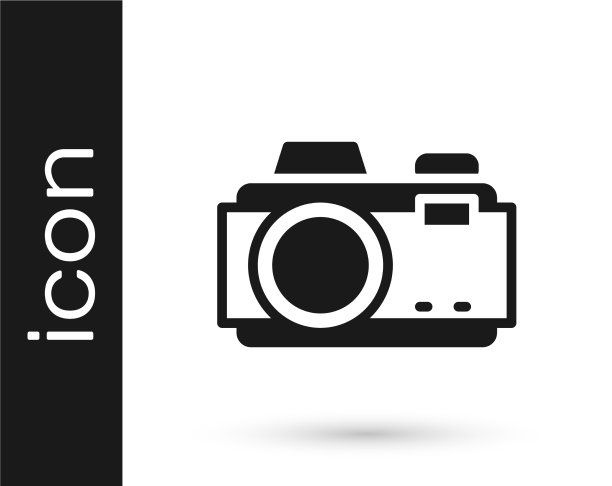 黑色照片相机图标孤立在白色图片下载