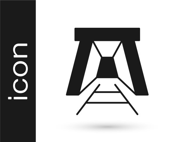 黑色矿坑入口图标孤立在白色图片下载