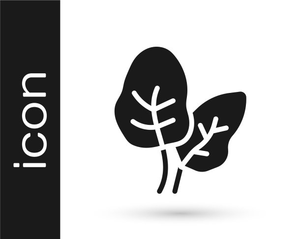 黑色热带树叶棕榈树图标孤立图片下载