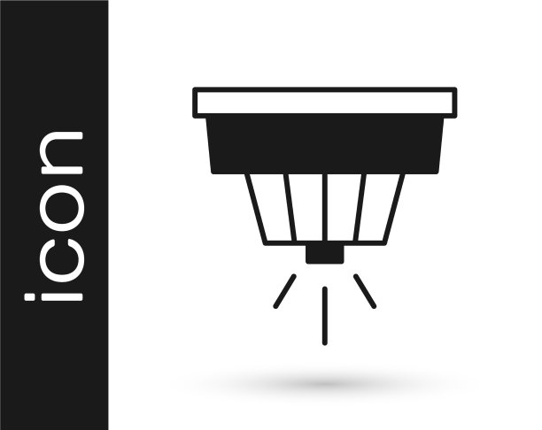 黑色烟雾报警系统图标隔离在白色上图片下载