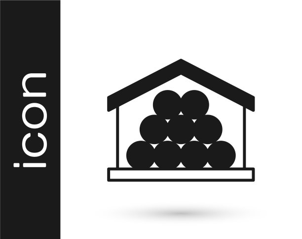 黑色原木图标孤立在白色上图片下载