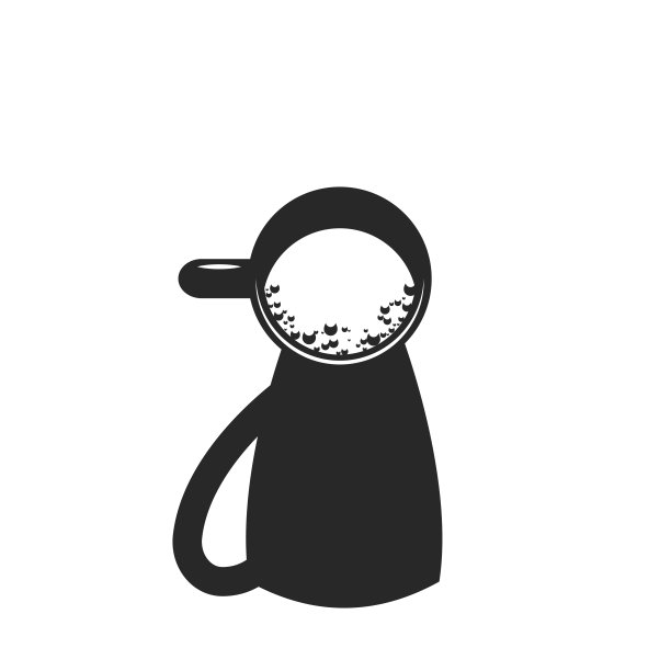 咖啡杯顶视图大阴影黑白食物插图，负空间风格的创意咖啡店标志。图片下载