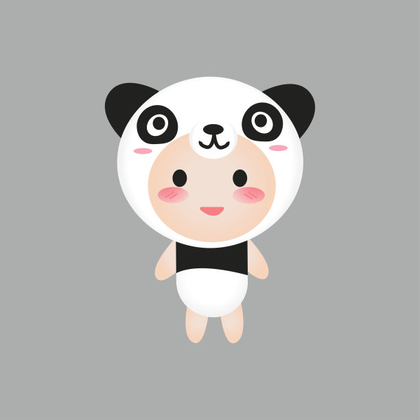 可爱的熊猫吉祥物图片下载