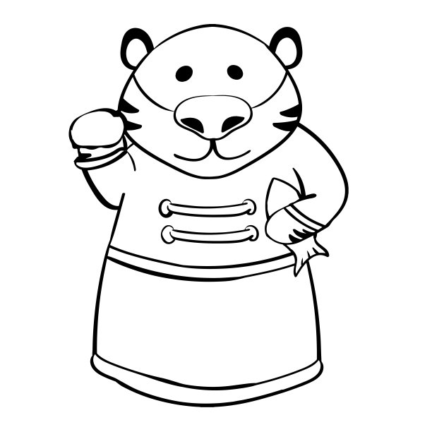 虎年2022商业繁荣和成功中国矢量新年着色页或书图片下载