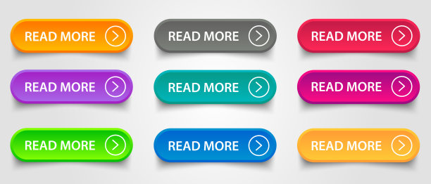 阅读更多彩色按钮设置图标Web隔离在白色背景。矢量图图片下载