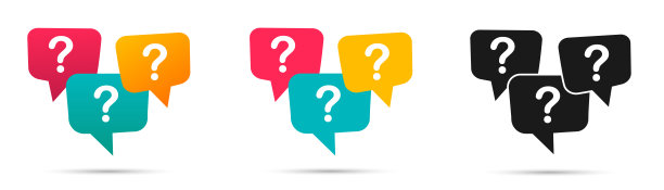 带有语音气泡的问号集矢量设计图片下载