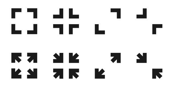 全屏和退出全屏图标集图片下载