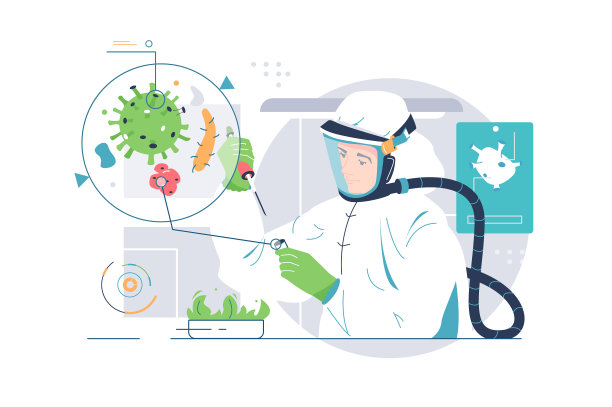 在实验室穿着防护服的人图片下载