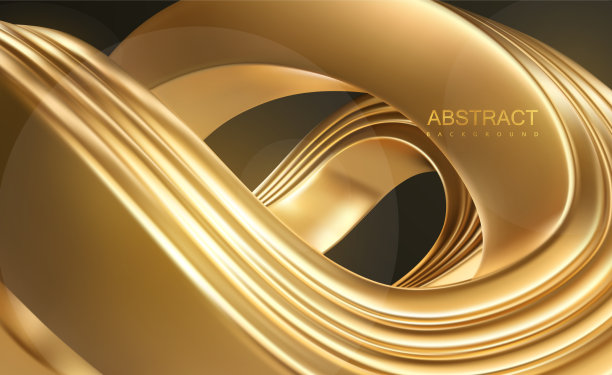 金色波浪曲线的黄金形状图片下载