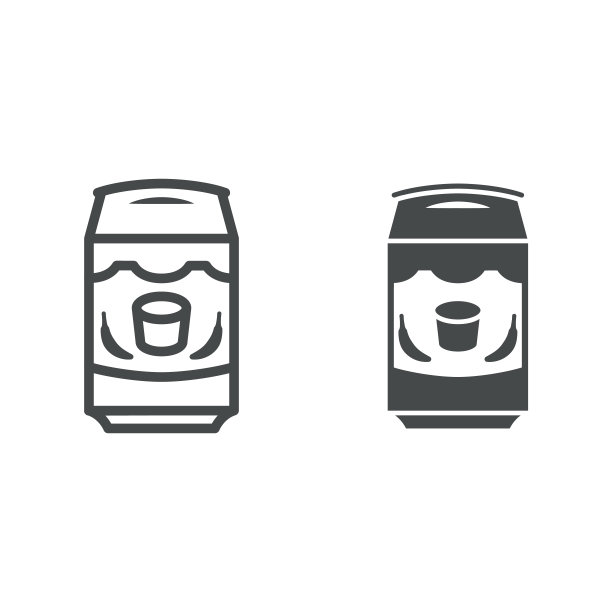 甜点在罐子线和固体图标，亚洲食物概念，purin奶油布丁矢量标志在白色背景上，轮廓风格图标的移动概念和网页设计。矢量图形。图片下载