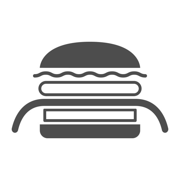 汉堡Kuro忍者固体图标，亚洲食物概念，白色背景上的黑色忍者矢量标志，字形风格图标的移动概念和网页设计。矢量图形。图片下载