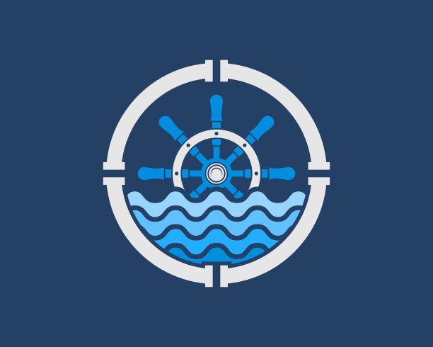 圆形水管，有舵轮和海滩波浪图片下载