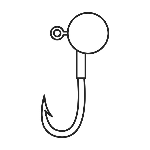 鱼钩图标轮廓图标孤立图片下载