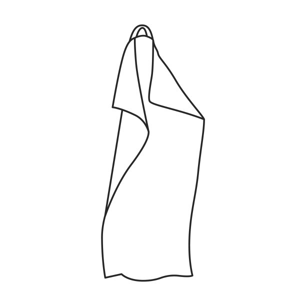 毛巾图标轮廓图标孤立上图片下载