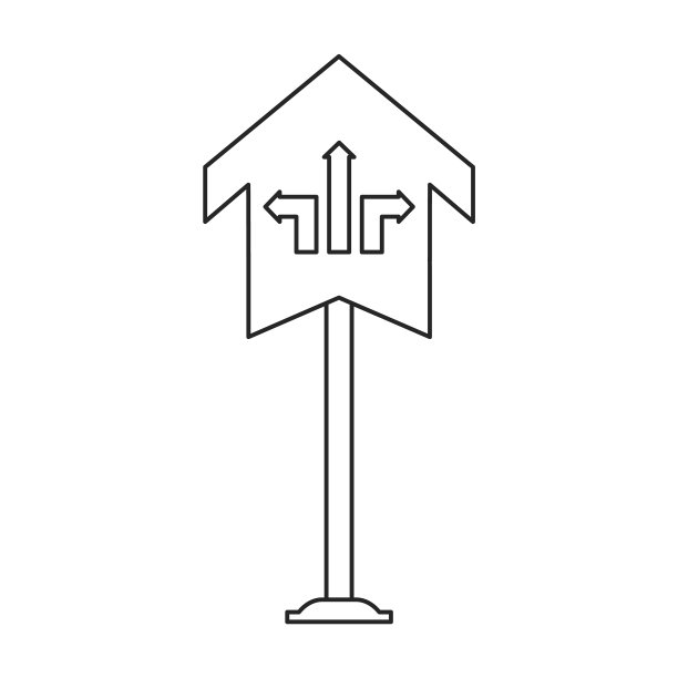 街道箭头图标轮廓图标图片下载