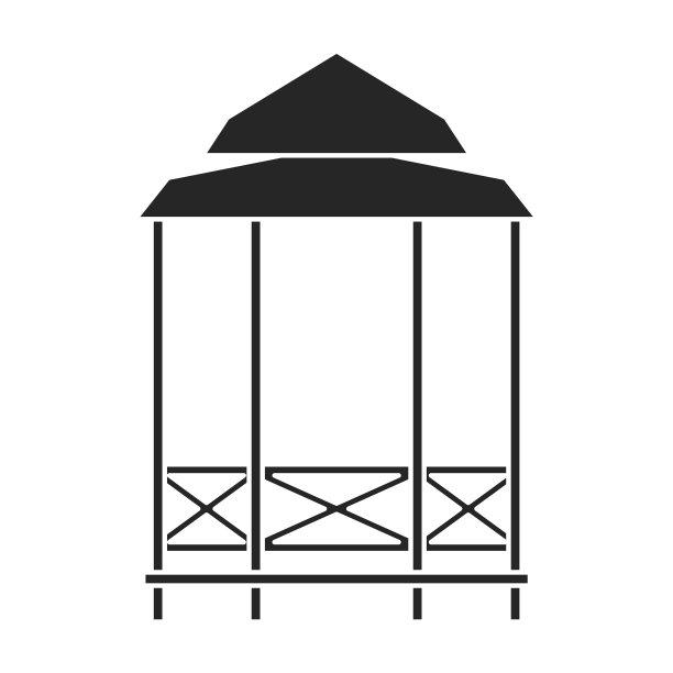 木制凉亭花架iconblack图片下载