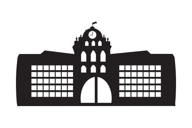 学校图标孤立在白色背景图片下载