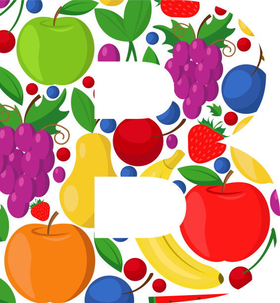 字母b使成熟的水果成为主题图片下载