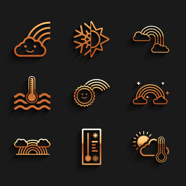 用太阳气象温度计设置彩虹图片下载