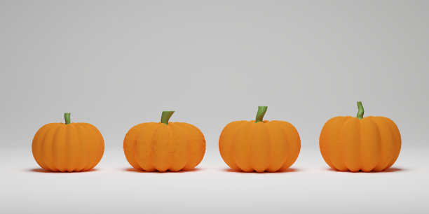 收集不同形状的南瓜孤立在白色的背景。图片下载