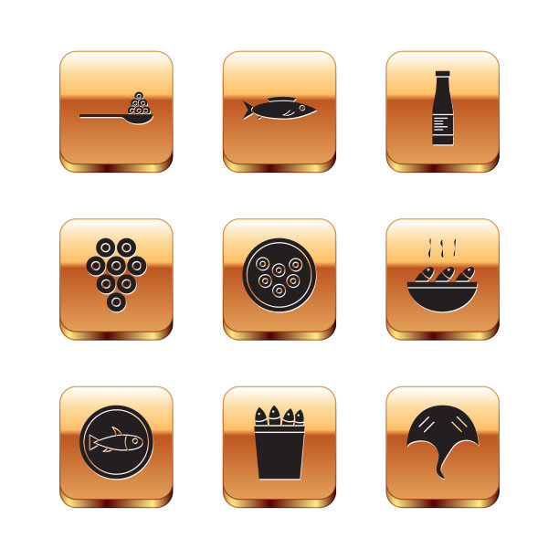 把鱼子酱放在鱼叉盘里盛好图片下载