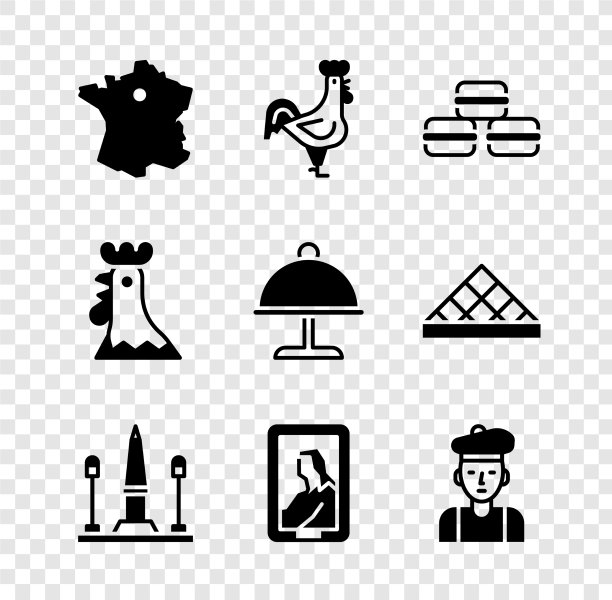 法国集地图法国公鸡马卡龙饼干图片下载