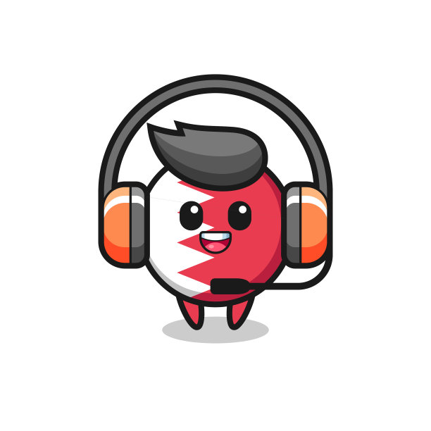 卡通吉祥物巴林旗徽章作为图片下载