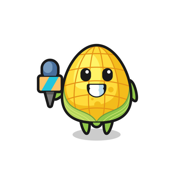 吉祥物玉米作为新闻记者图片下载