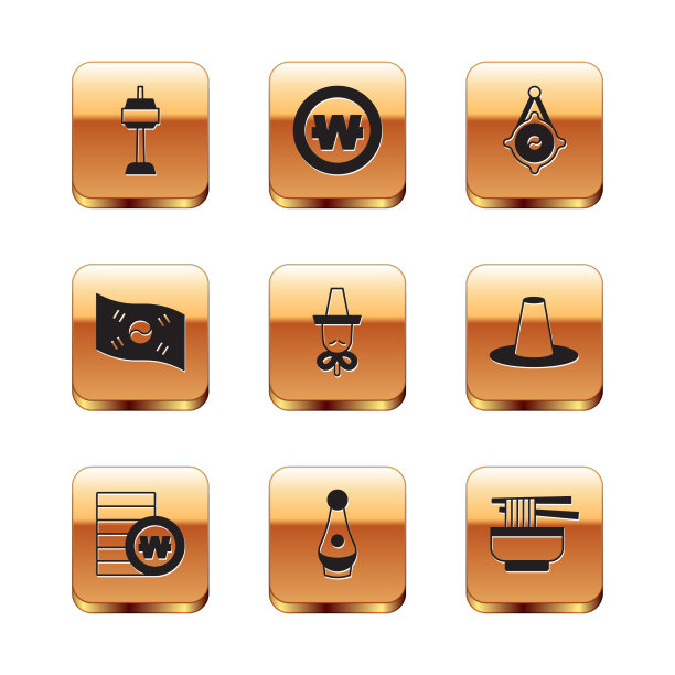 设置在韩国首尔塔韩元硬币图片下载