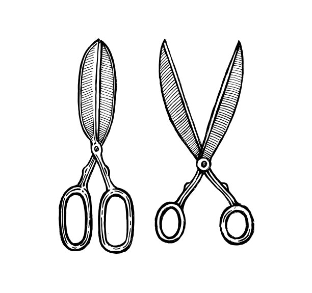 剪刀,矢量插图。复古的图形和手工制作图片下载